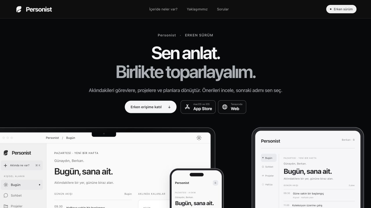 Personist kişisel çalışma alanı